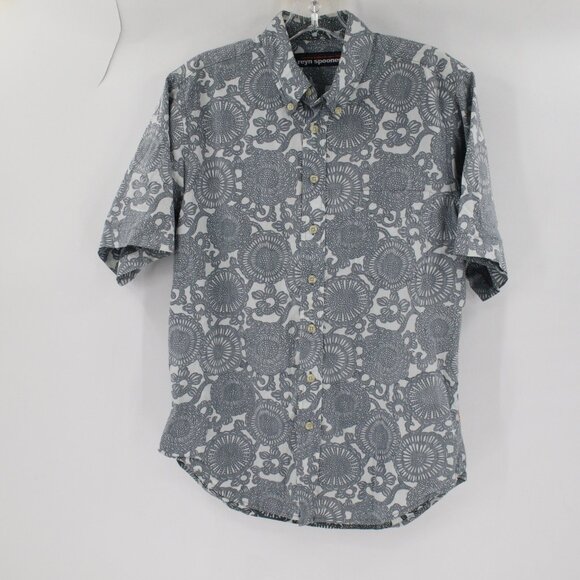 Reyn spooner hawaiian shirt men's small short sleeve reverse print Geometric - Picture 1 of 10